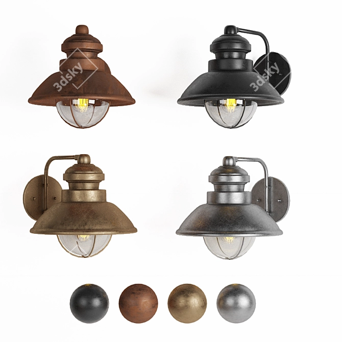 Rustic Barn Outdoor Lights 3D model image 2