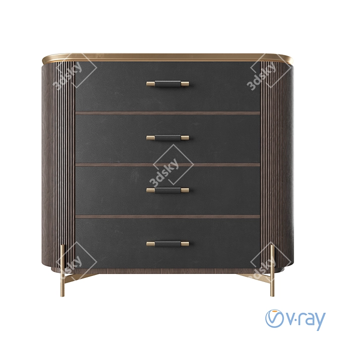 Elegant Display Cabinet in Luxury Design 3D model image 2