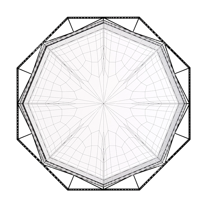 Elegant Octagonal Mirror 3D model image 3