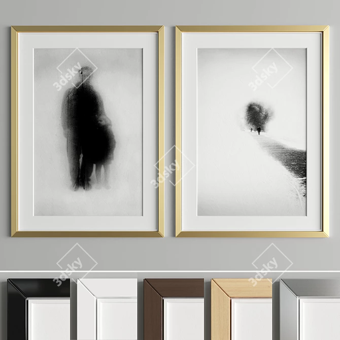 Elegant Art Frame Set 3D model image 5
