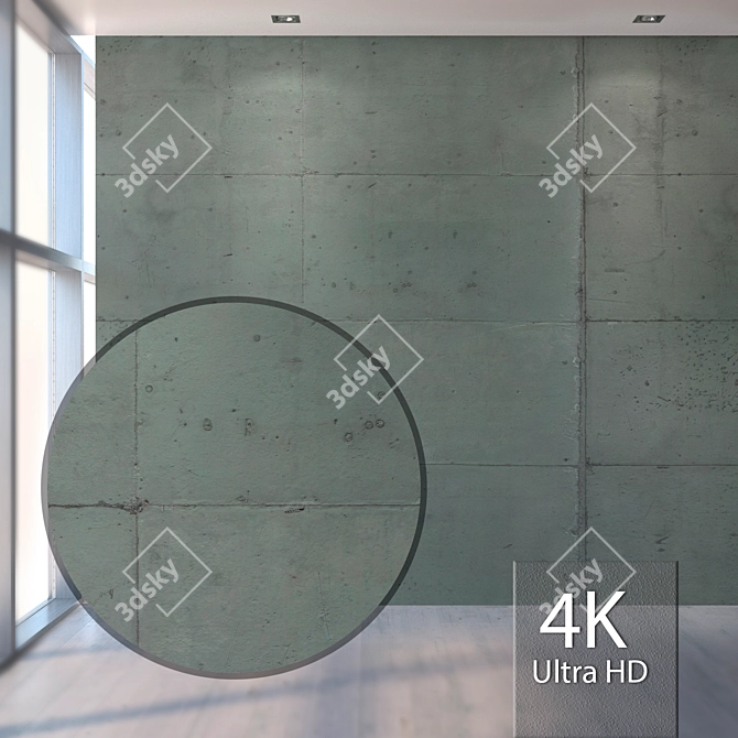 Seamless Concrete Wall Texture 3D model image 1