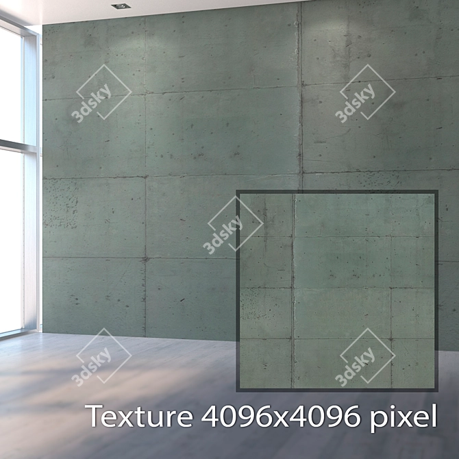 Seamless Concrete Wall Texture 3D model image 2