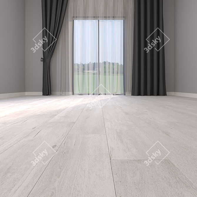 Premium White Parquet Flooring 3D model image 2
