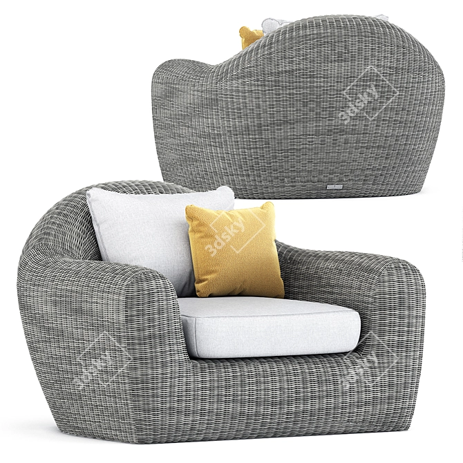 Rush Lounge Chair: Elegant Comfort in Every Angle 3D model image 6