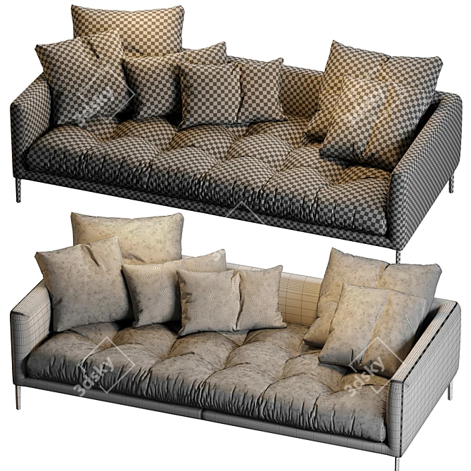 Bonaldo Coral: Stylish and Spacious Sofa 3D model image 4