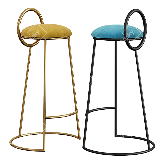 Gilded Aquila Barstool: Elegant and Luxurious 3D model image 1