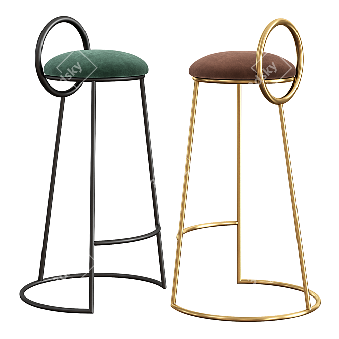 Gilded Aquila Barstool: Elegant and Luxurious 3D model image 2