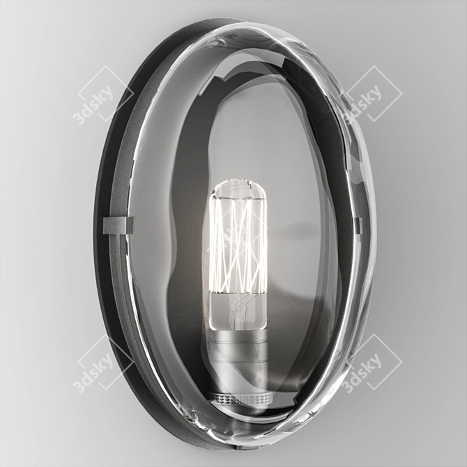 Elegant Dusk Sconce with Hand Carved Crystal Lens 3D model image 1