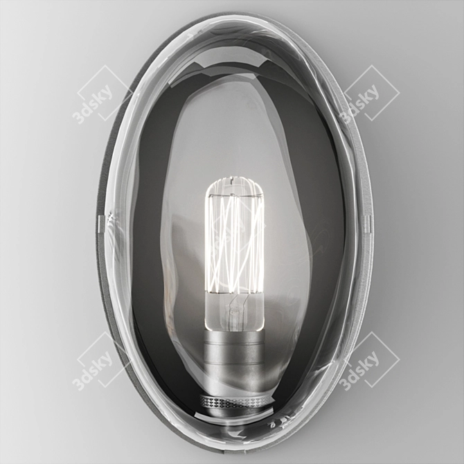 Elegant Dusk Sconce with Hand Carved Crystal Lens 3D model image 2