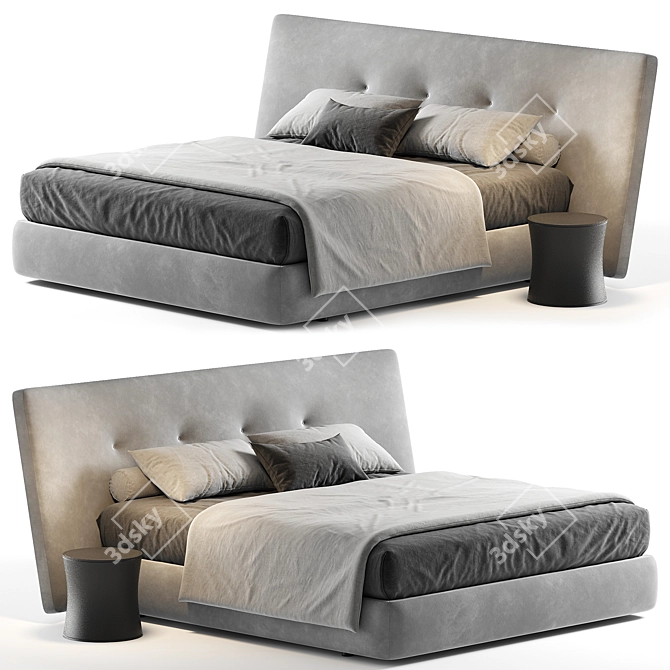 Elegant Rever Bed by Poliform 3D model image 1