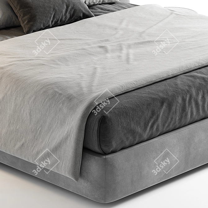 Elegant Rever Bed by Poliform 3D model image 3