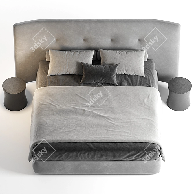 Elegant Rever Bed by Poliform 3D model image 4