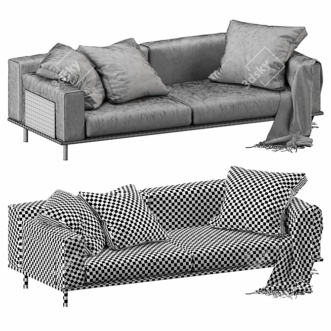 Contemporary Indivi 3-Seater Sofa 3D model image 4