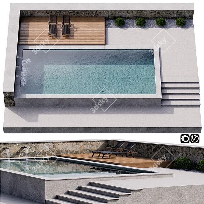 Deluxe Pool Oasis 3D model image 1