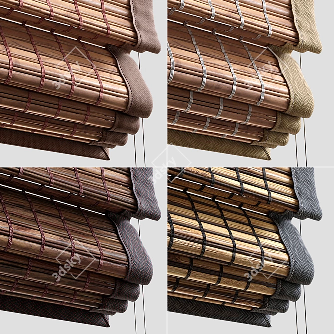 Natural Elegance Woven Wood Shades 3D model image 2