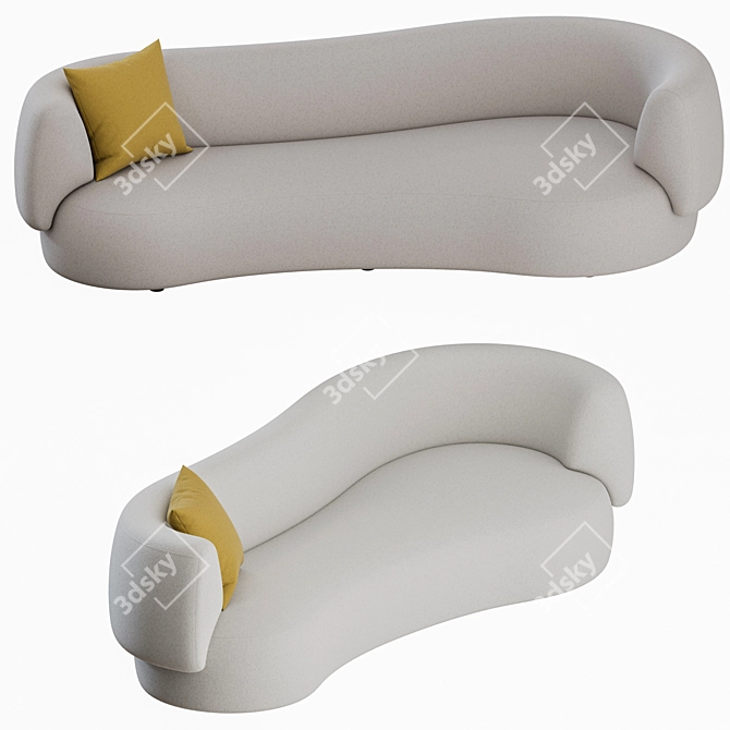 Modern Curved Sofa: FAO By Future Perfect 3D model image 4