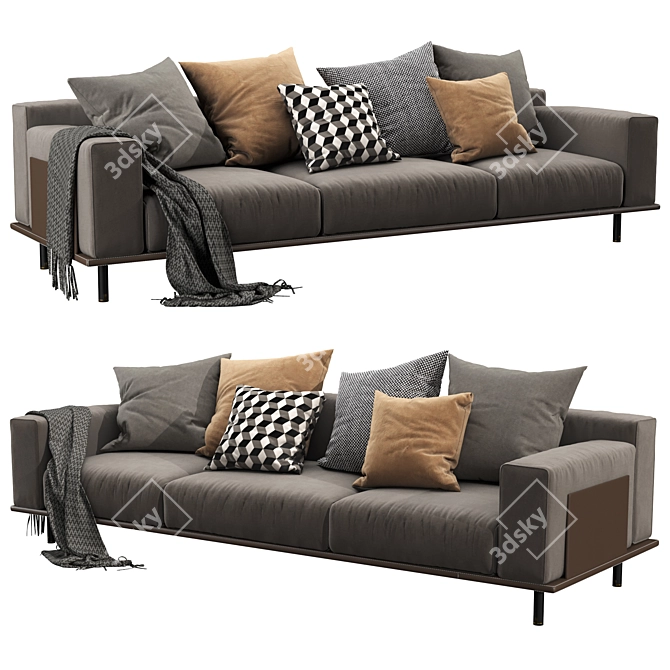 Meridiani TIMOTHY KUOIO 3-Seater Sofa: Modern Elegance for Your Home. 3D model image 4