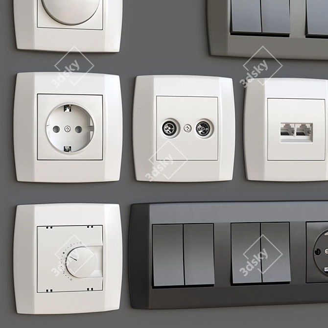 Modernize Your Home with Tem LOGIQ Wall Switches 3D model image 2