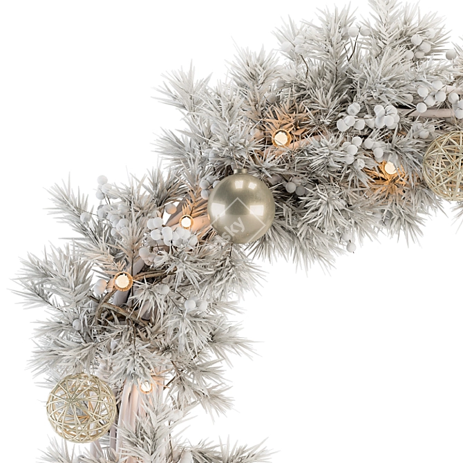 Snowy Bliss Wreath 3D model image 2