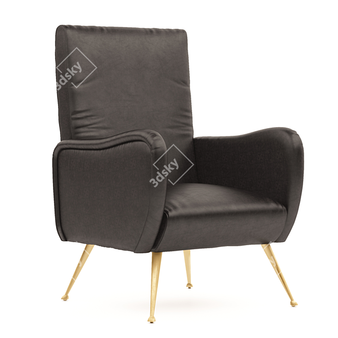 Luxury Turin Leather Chair | Realistic Model 3D model image 1