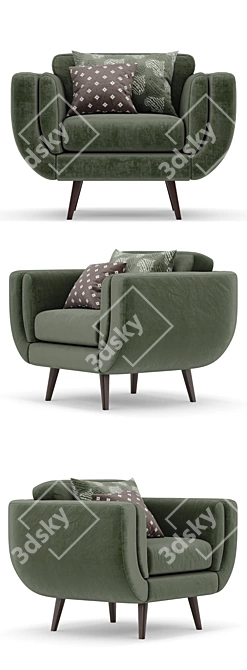 Zuri DFS Armchair - Stylish and Comfortable! 3D model image 2