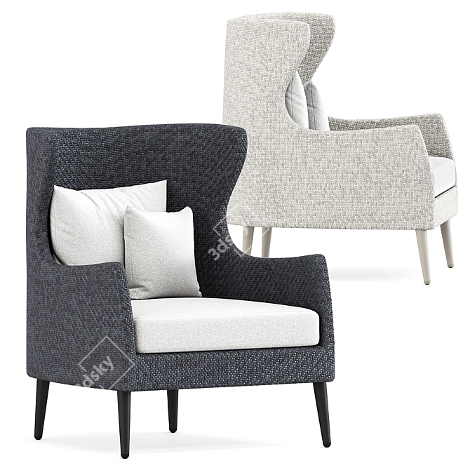 Modern Comfort: Katachi High Lounge Chair 3D model image 1