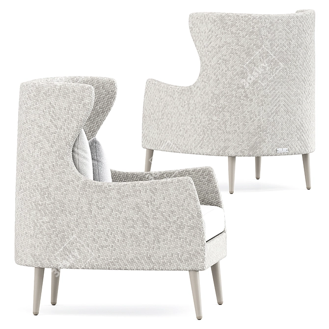 Modern Comfort: Katachi High Lounge Chair 3D model image 2