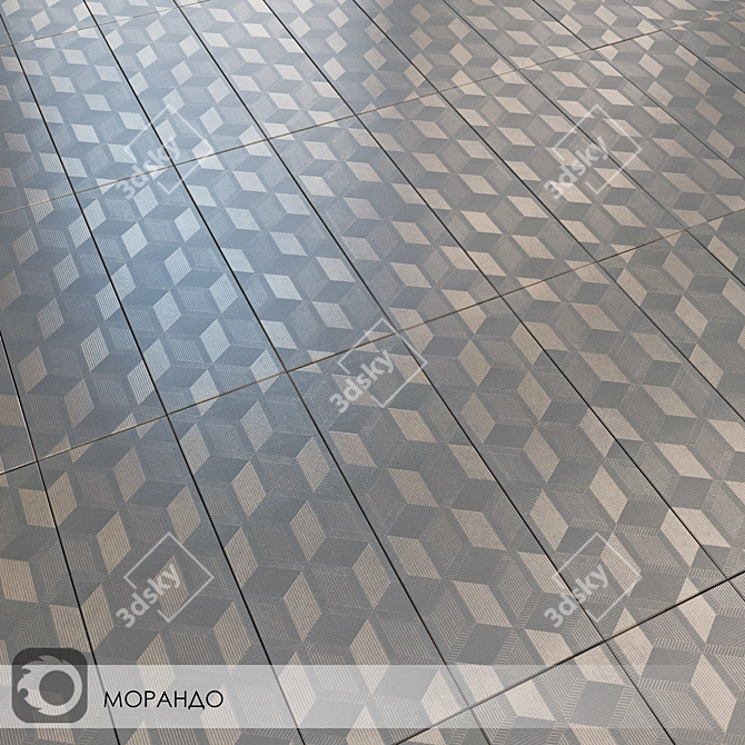 Morando Dark Grey Stone-Look Ceramic Tile 3D model image 1