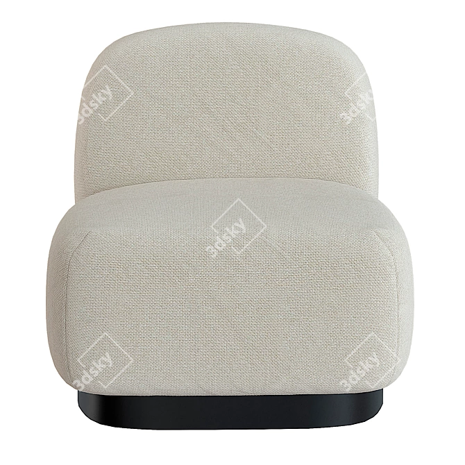 Elsie Cream White Armchair: Sleek Comfort for Your Home 3D model image 2