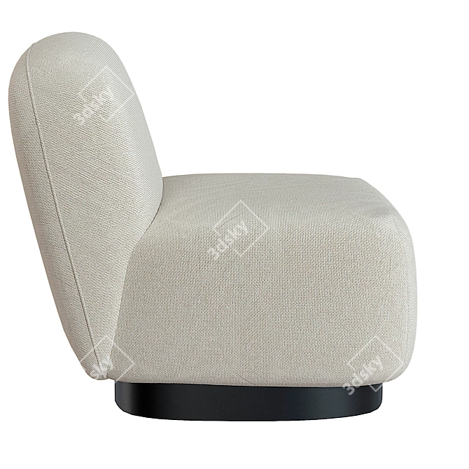 Elsie Cream White Armchair: Sleek Comfort for Your Home 3D model image 3