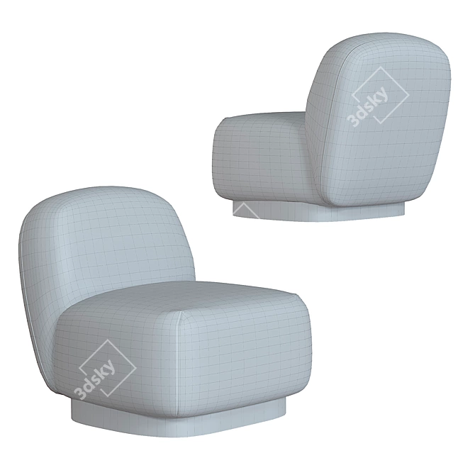Elsie Cream White Armchair: Sleek Comfort for Your Home 3D model image 4