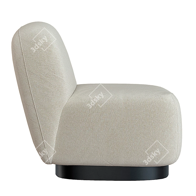 Elsie Cream White Armchair: Sleek Comfort for Your Home 3D model image 6