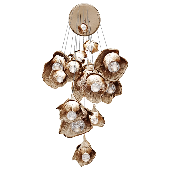Floral Bell Pendant Light 3D model image 2