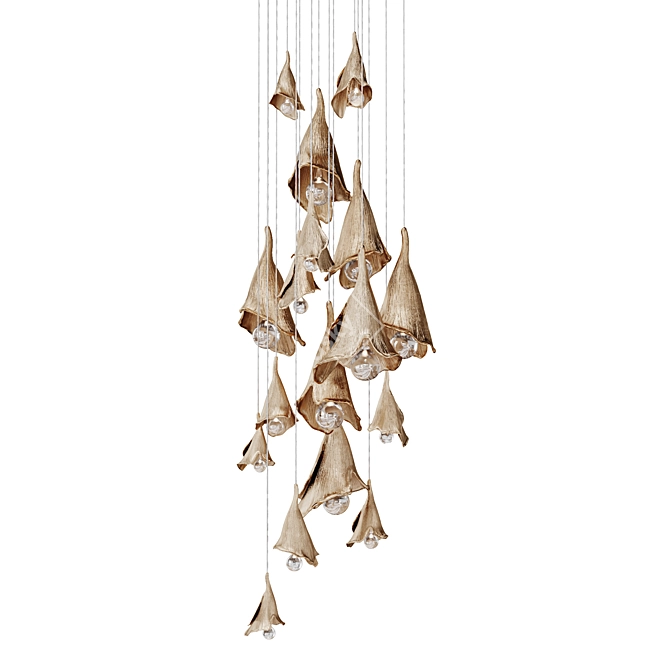 Floral Bell Pendant Light 3D model image 3