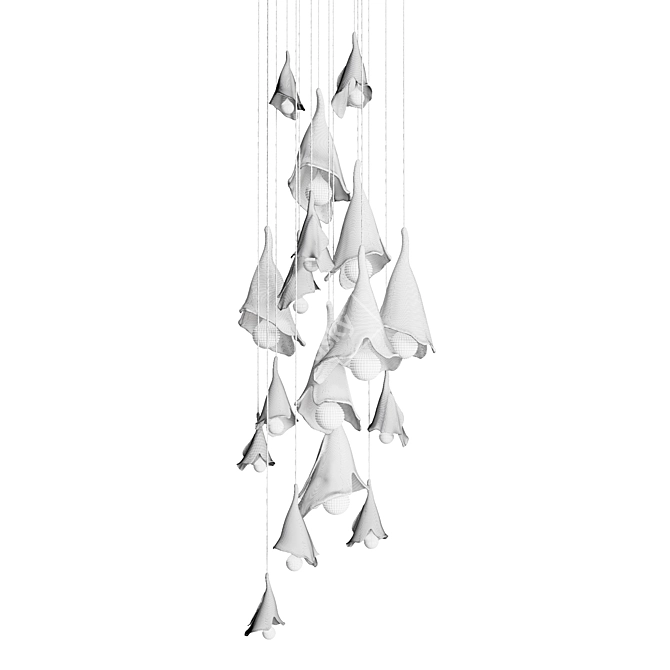 Floral Bell Pendant Light 3D model image 4