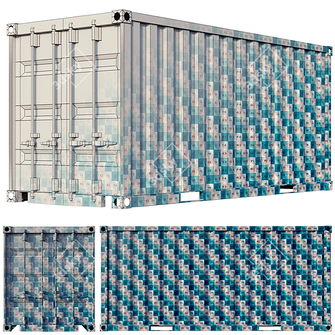 Low Poly Shipping Container Set 3D model image 4