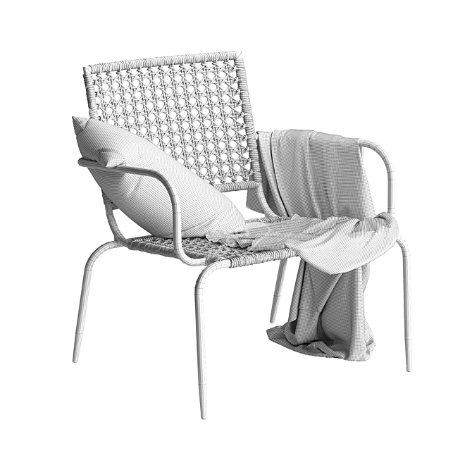 Metal and Rope Garden Armchair: Ibiza 3D model image 2