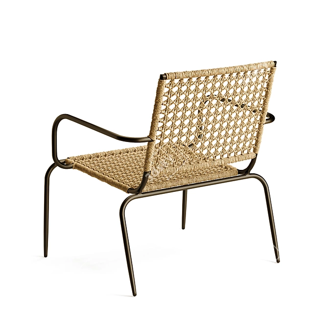 Metal and Rope Garden Armchair: Ibiza 3D model image 4