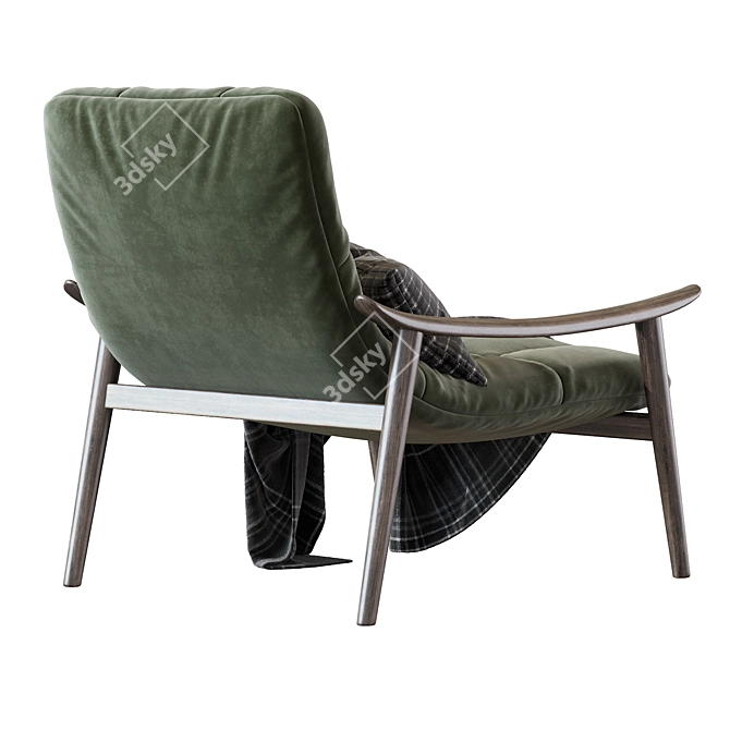 Fynn Saddle Armchair: Sleek Elegance 3D model image 4