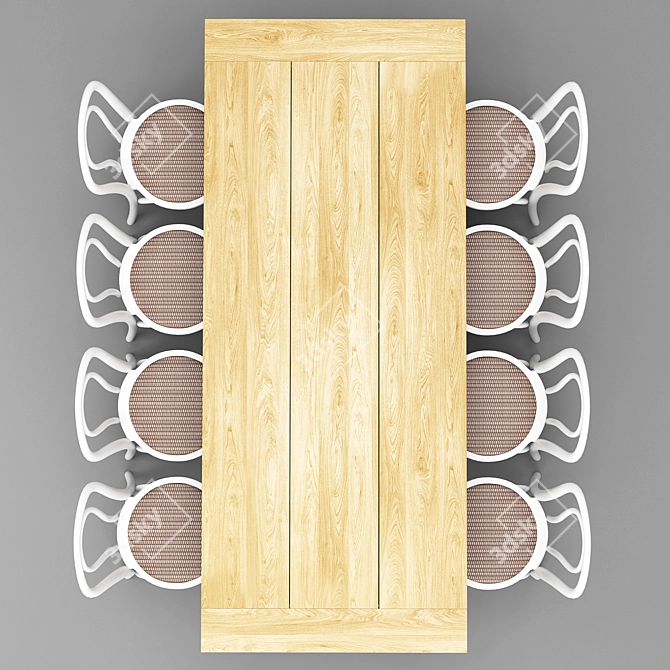 Montmartre Wooden Dining Set 3D model image 3