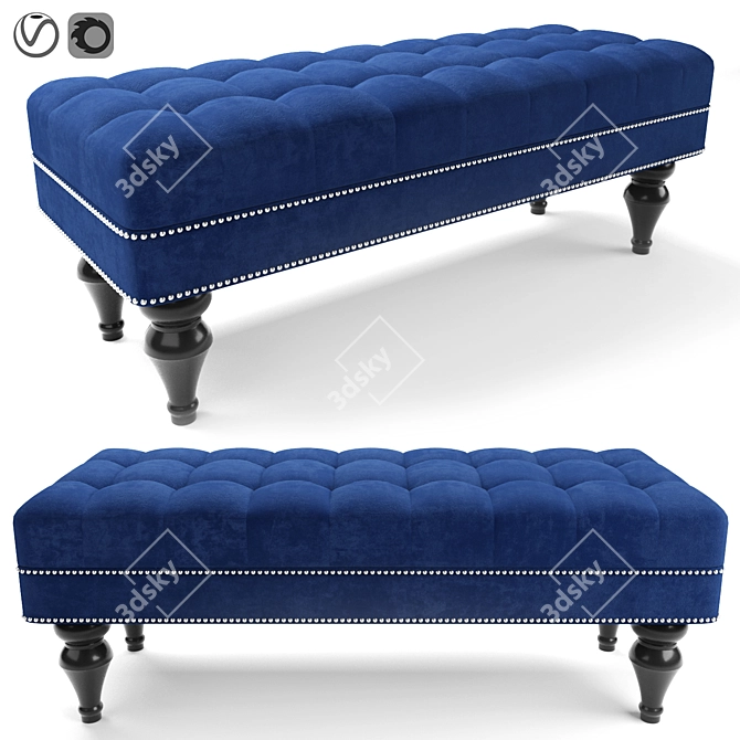 Title: Classic Style Bench (120x46x45 cm) 3D model image 1