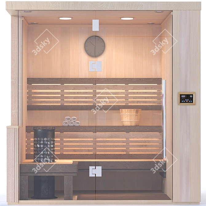 Luxury Sauna Experience 3D model image 2