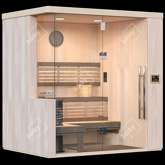 Luxury Sauna Experience 3D model image 6