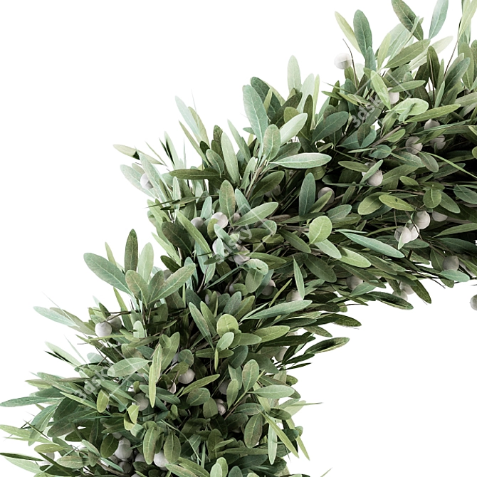 Joyful Holiday Greens: Olive Wreath 3D model image 2