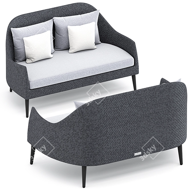 Sleek and Stylish Katachi Sofa 3D model image 4