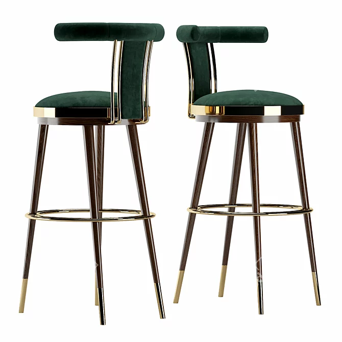 Classic Industrial Bar Stool 3D model image 1