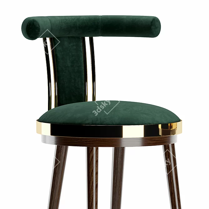 Classic Industrial Bar Stool 3D model image 3