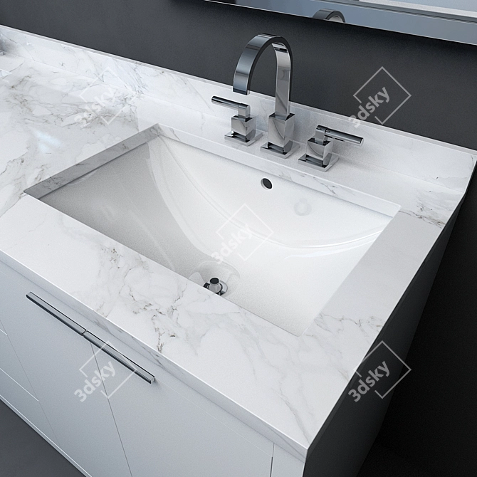 Modern Double Vanity with Larsen Design 3D model image 2