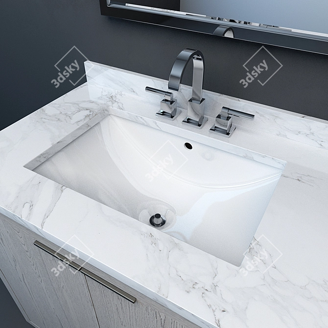 Modern Larsen Single Vanity 3D model image 3