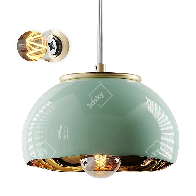 Golden Blossom Pendant 3D model image 1
